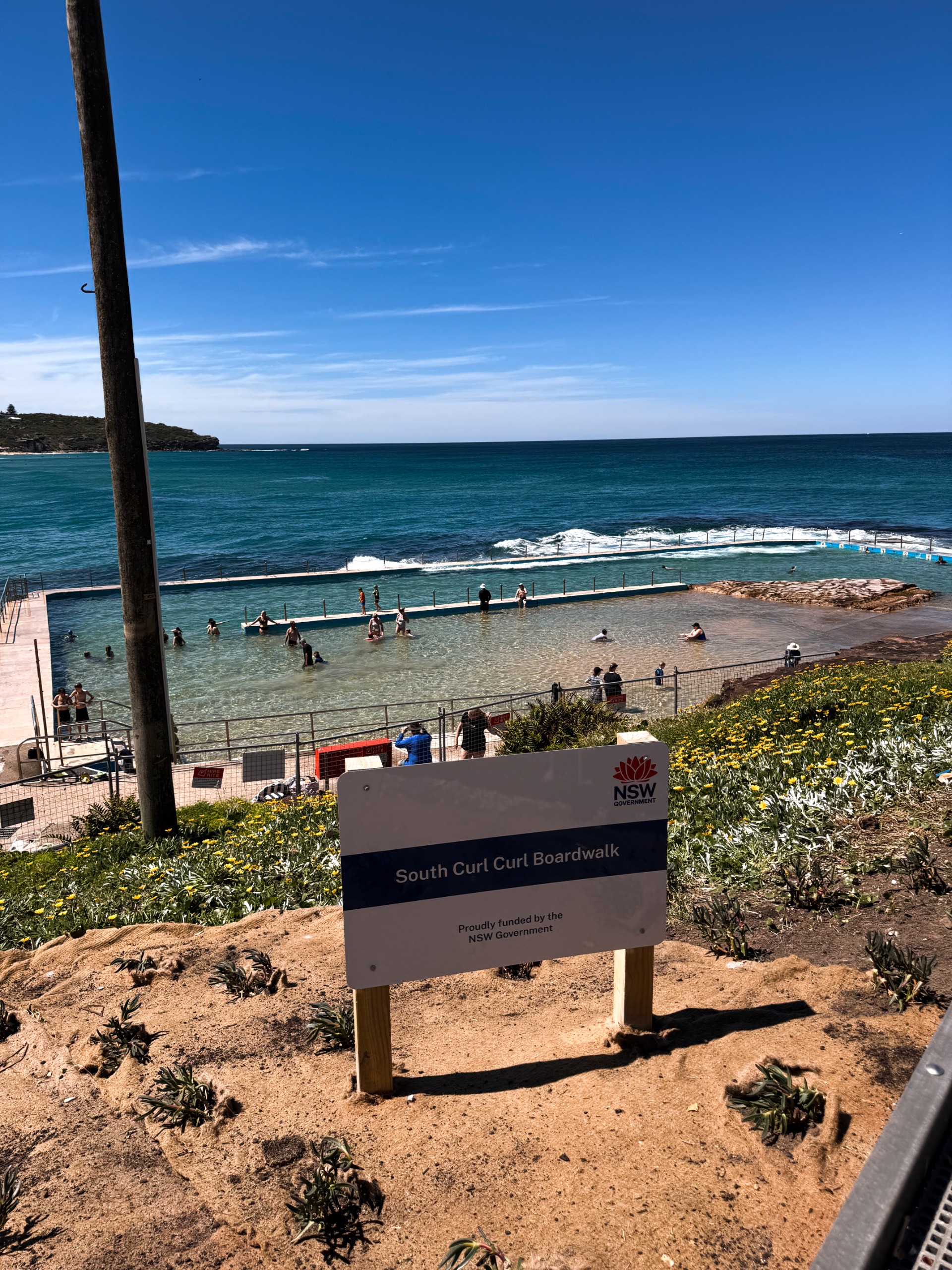 Funding sign south curl curl pathway 