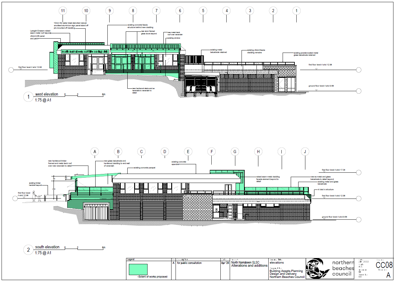 Plan page 6 - west and south elevations 