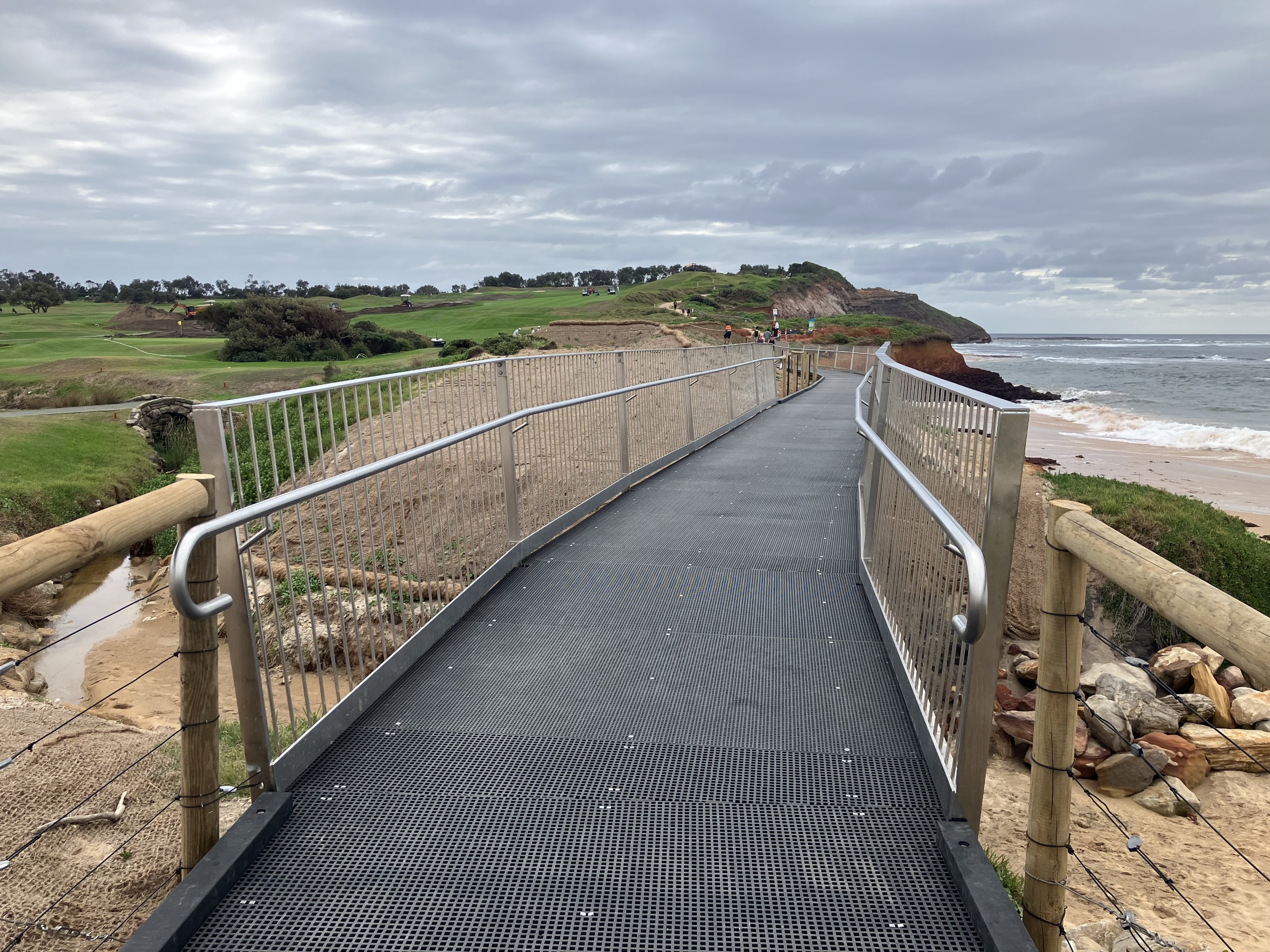 Boardwalk with handrails added to balustrade