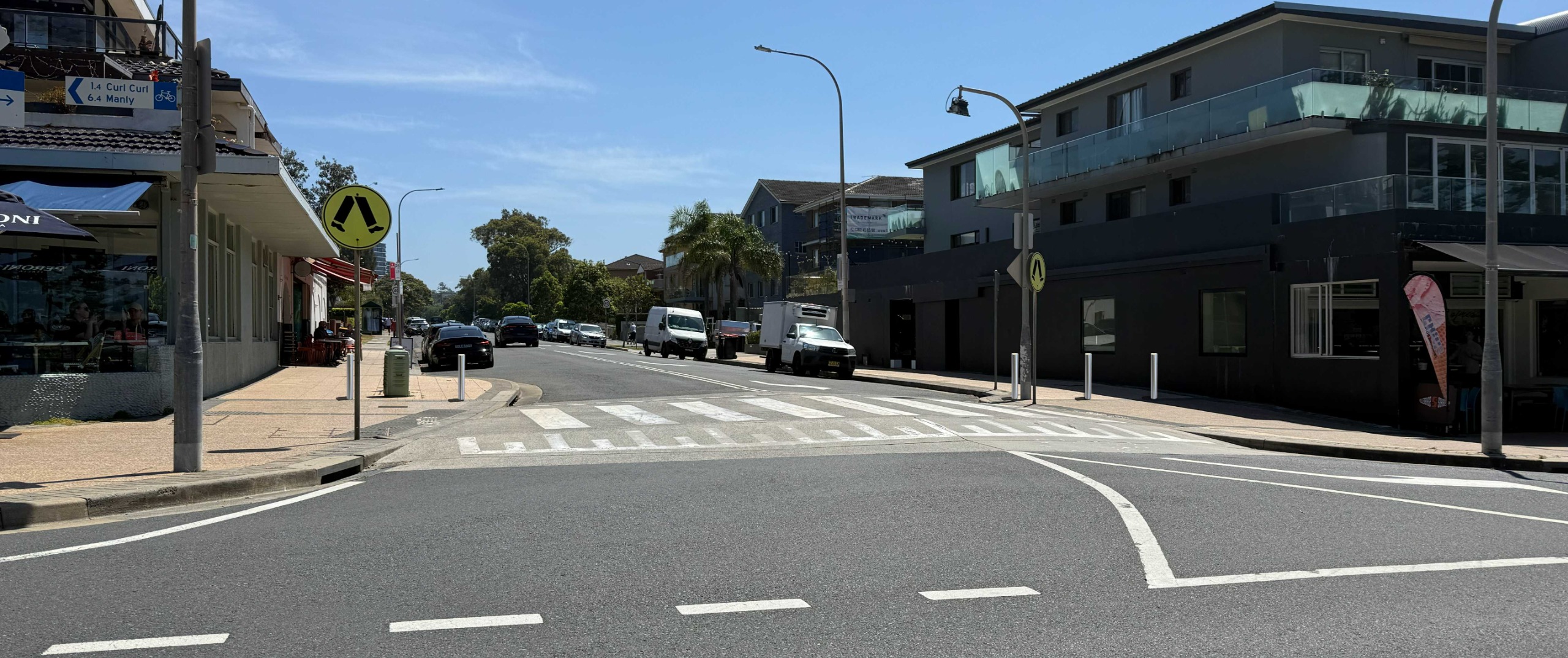 After: Howard Avenue after the installation of bollards