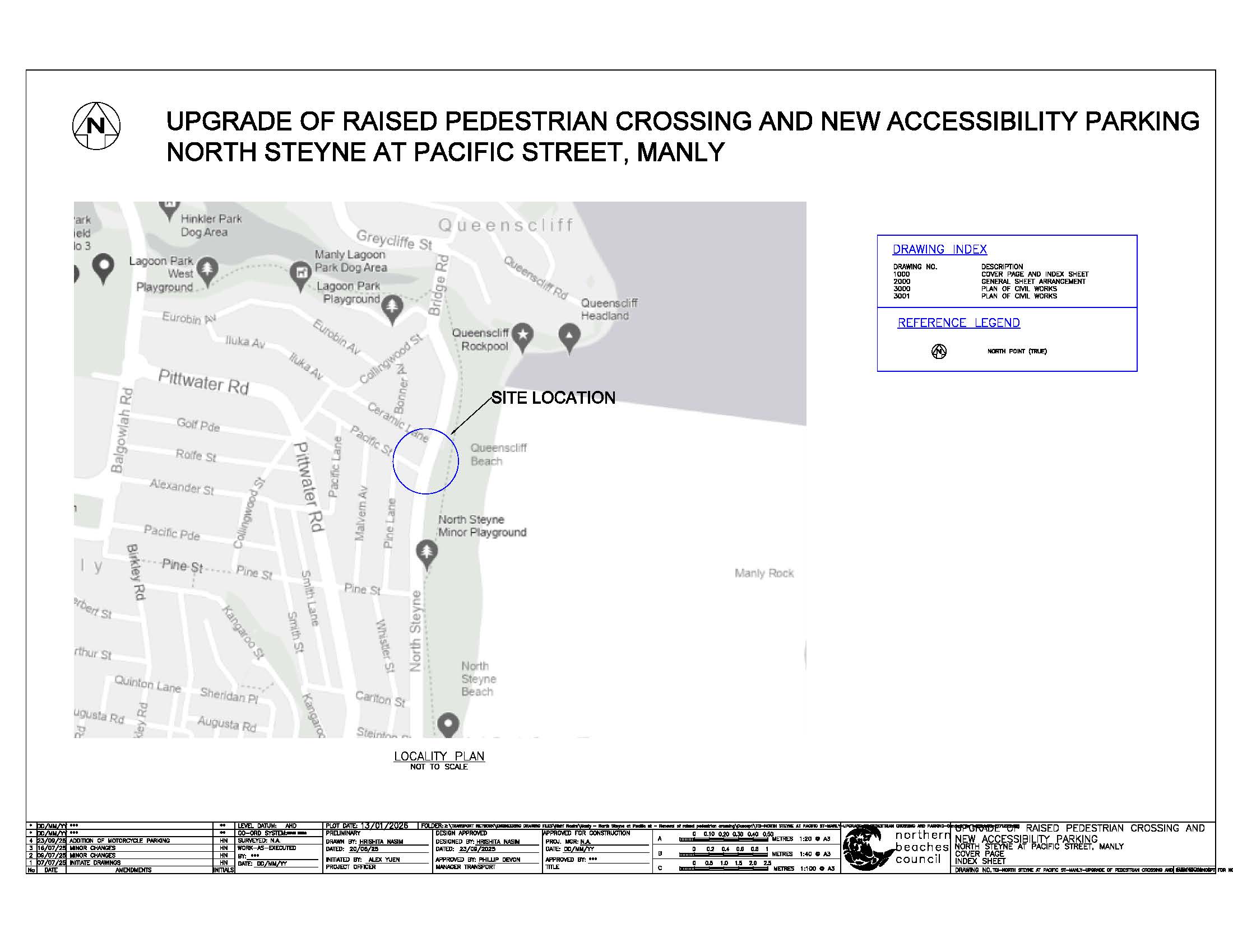 site map identifying pedestrian crossing location