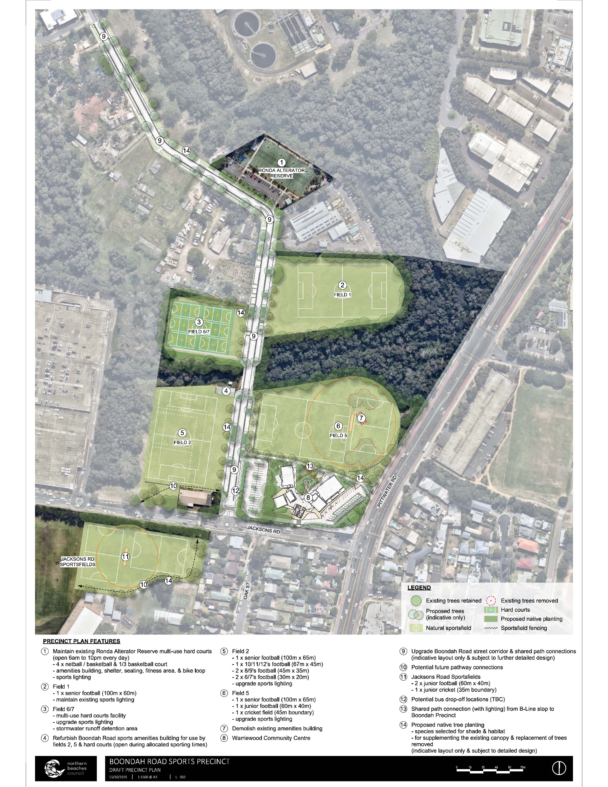 Improved sports precinct plan