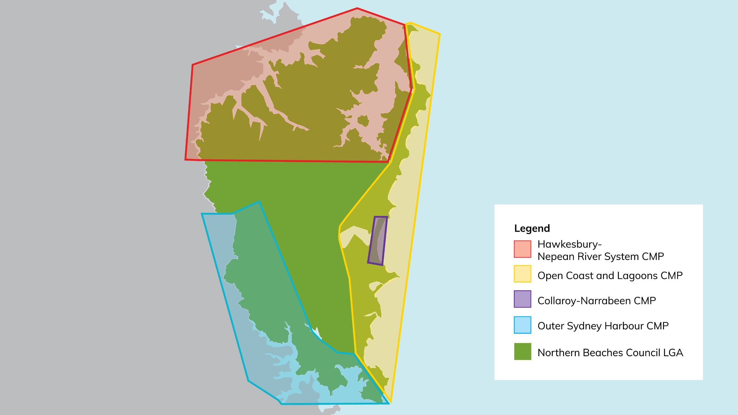 map with highlighting to show exten of cmp, with LGA boundary outlined