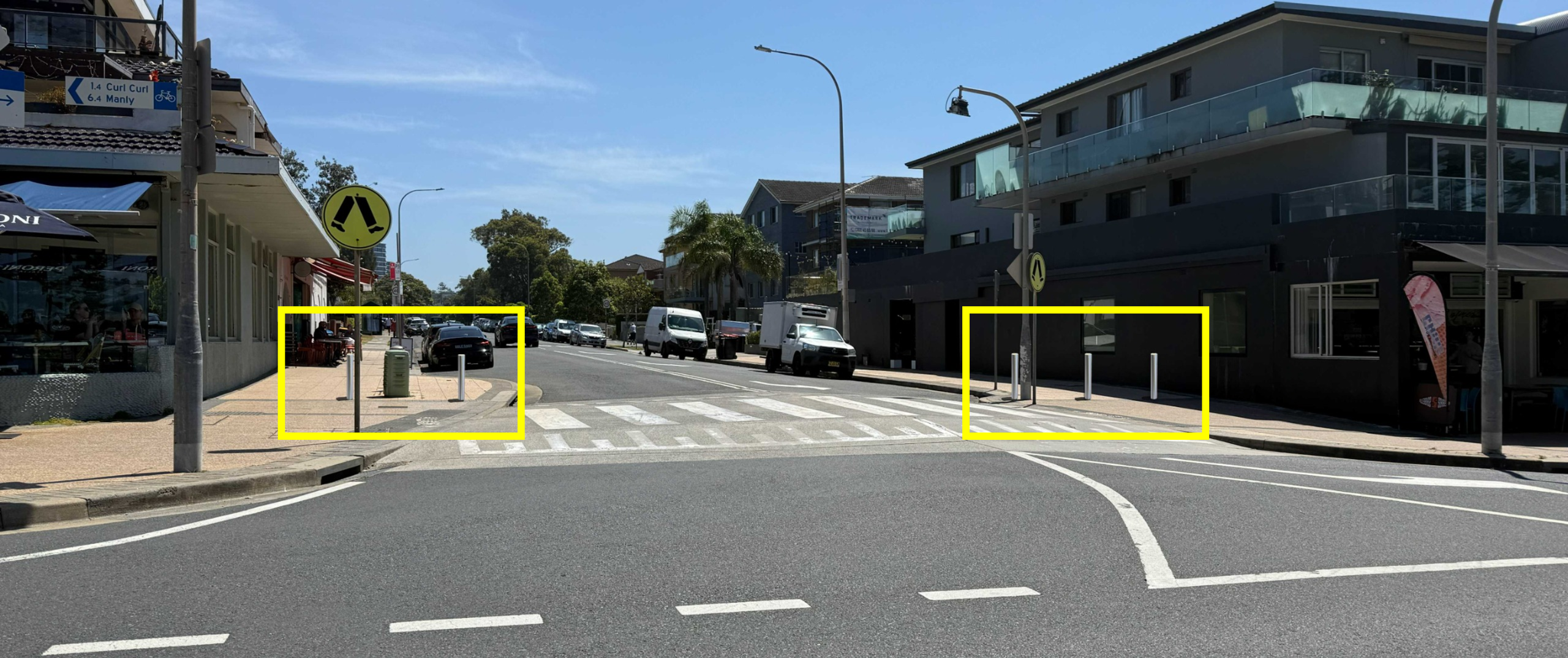 After: Howard Avenue after the installation of bollards