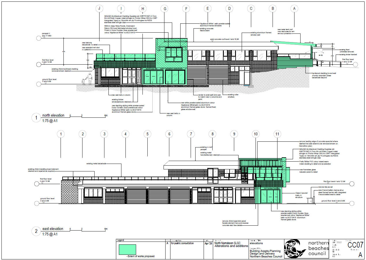 Plan page 5 - east and north elevations