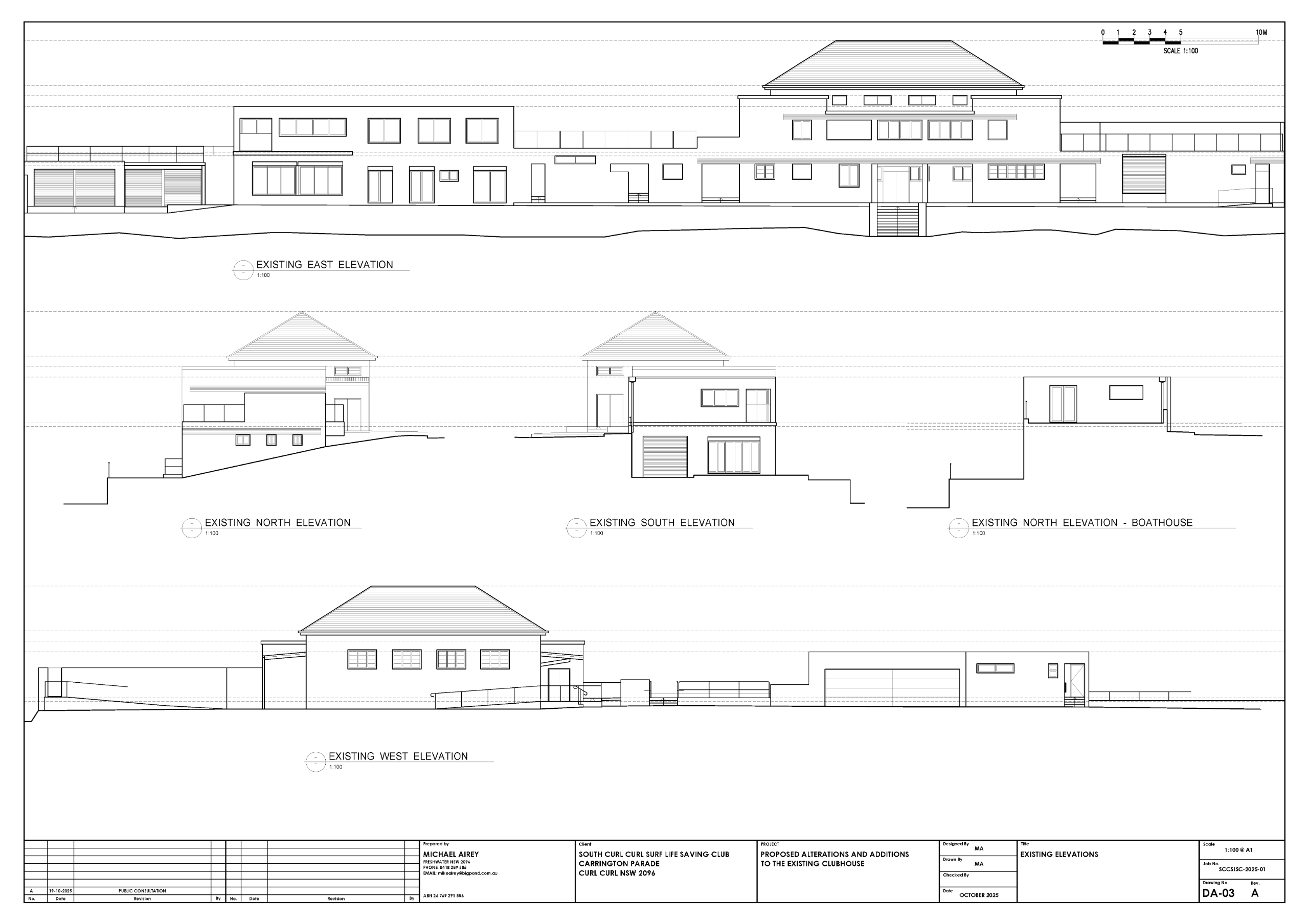 Existing elevations: Elevation plan of existing building