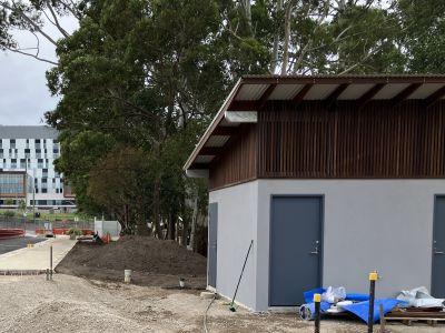 image of partial view of amenities block and surrounding construction